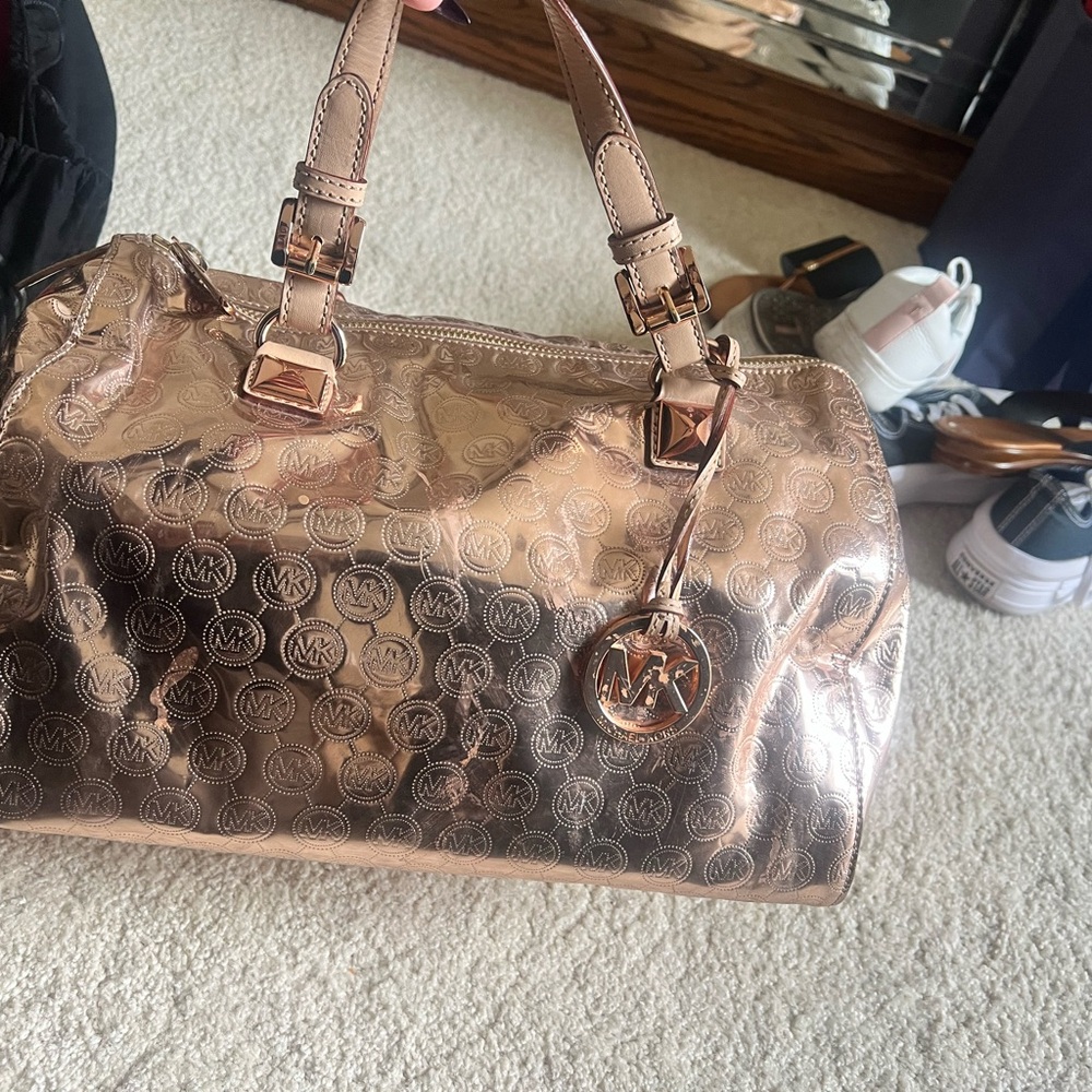 Michael Kors Metallic Rose Satchel